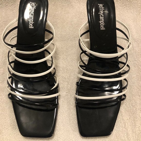 Jeffrey Campbell - Black and white, strappy pumps - Picture 1 of 3